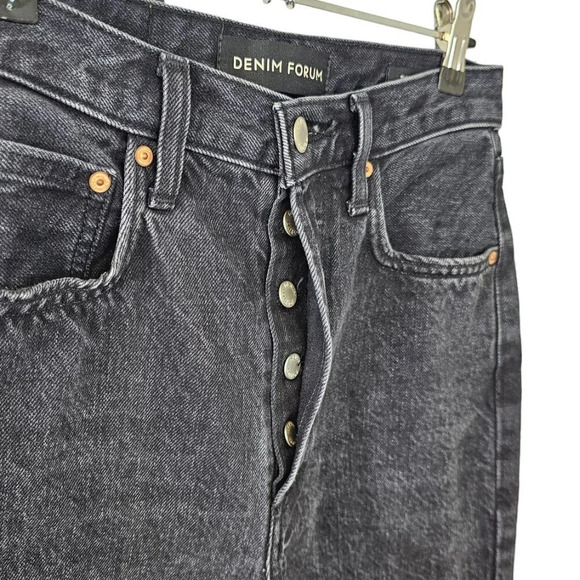 Denim Forum The  BF High Rise Loose Jeans Size 24 Black Eyeliner Wash Denim - Picture 7 of 10